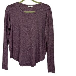 RAG & BONE Pink round neck ribbed log sleeve top size Small